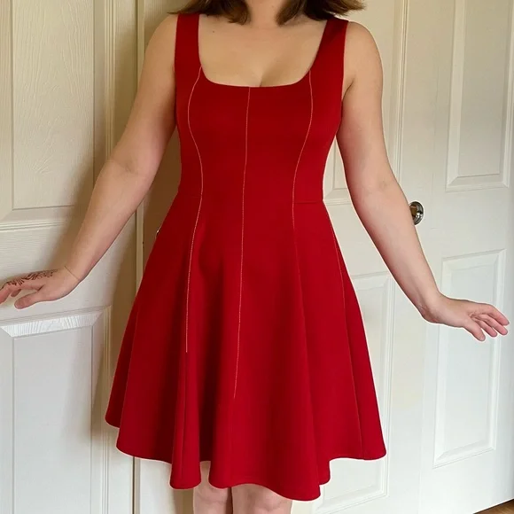 slim fit dress slacks SCOOP NECK FLARED DRESS – Rosetta Getty main image 0